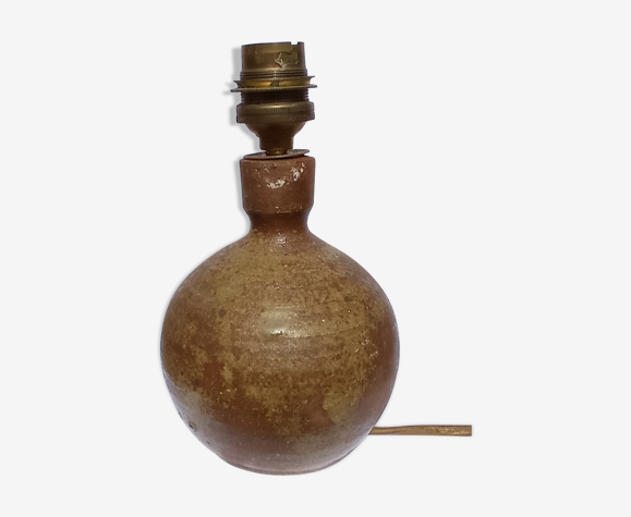 Pied de lampe boule en grès La Borne circa 1970