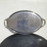 Serving tray, in silver metal