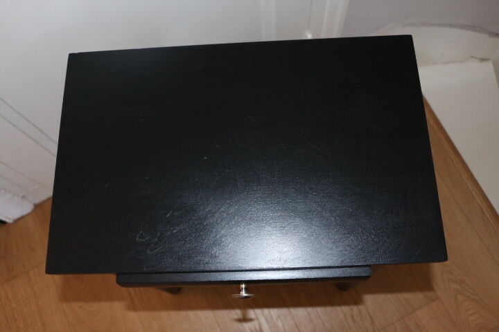 60s black drawer bedside