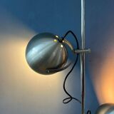 Silver mid-century vintage Herda eyeball floor lamp
