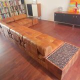 Canape modulaire DE SEDE DS88 cuir patchwork cognac