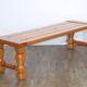 Swedish pine and turned pine bench 1970