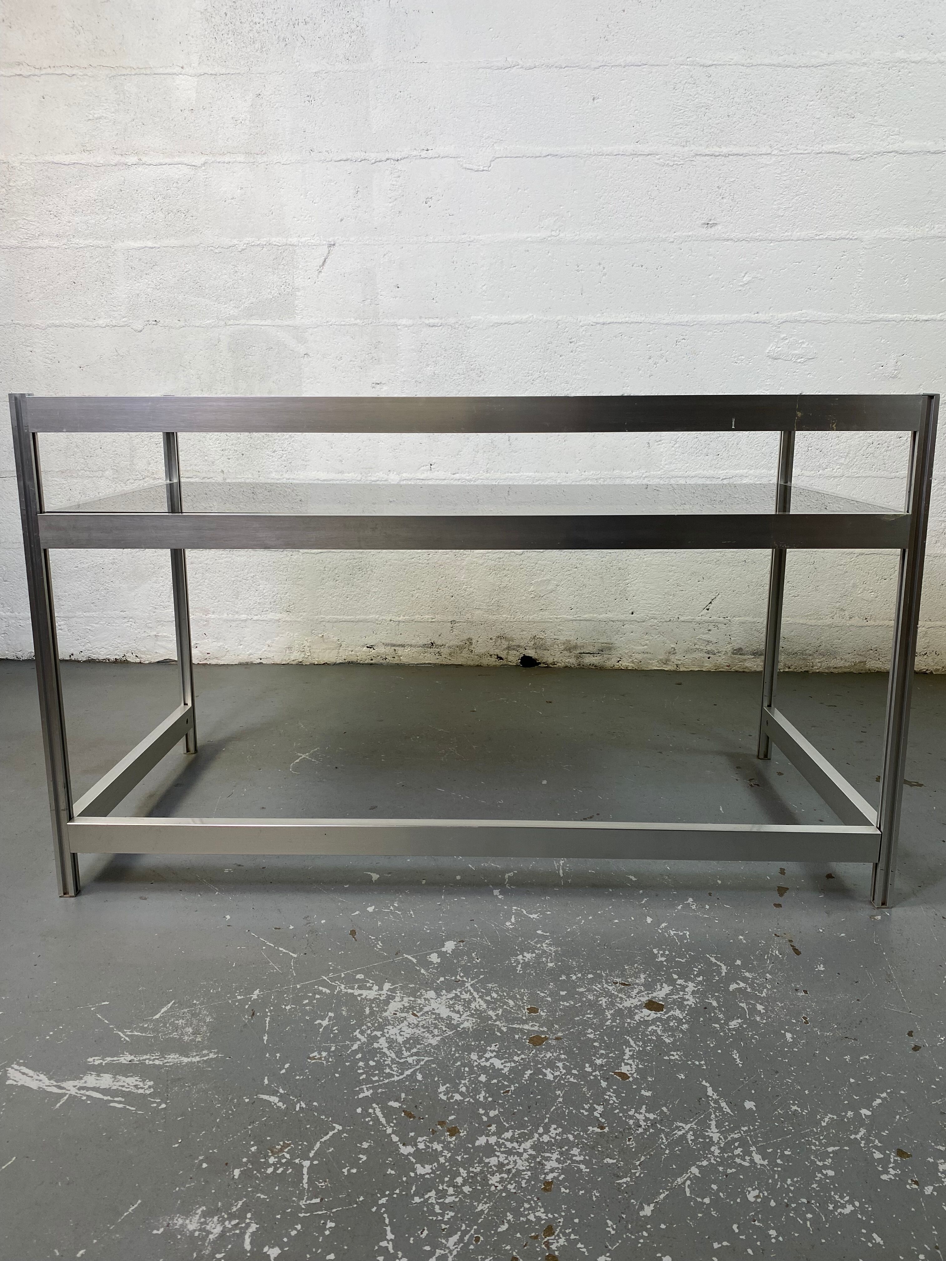 Aluminum and Glass Desk