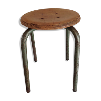 Metal and wood industrial style stool