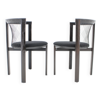 1980s Pair of Niels Jorgen Haugesen String Chairs for Tranekaer, Denmark