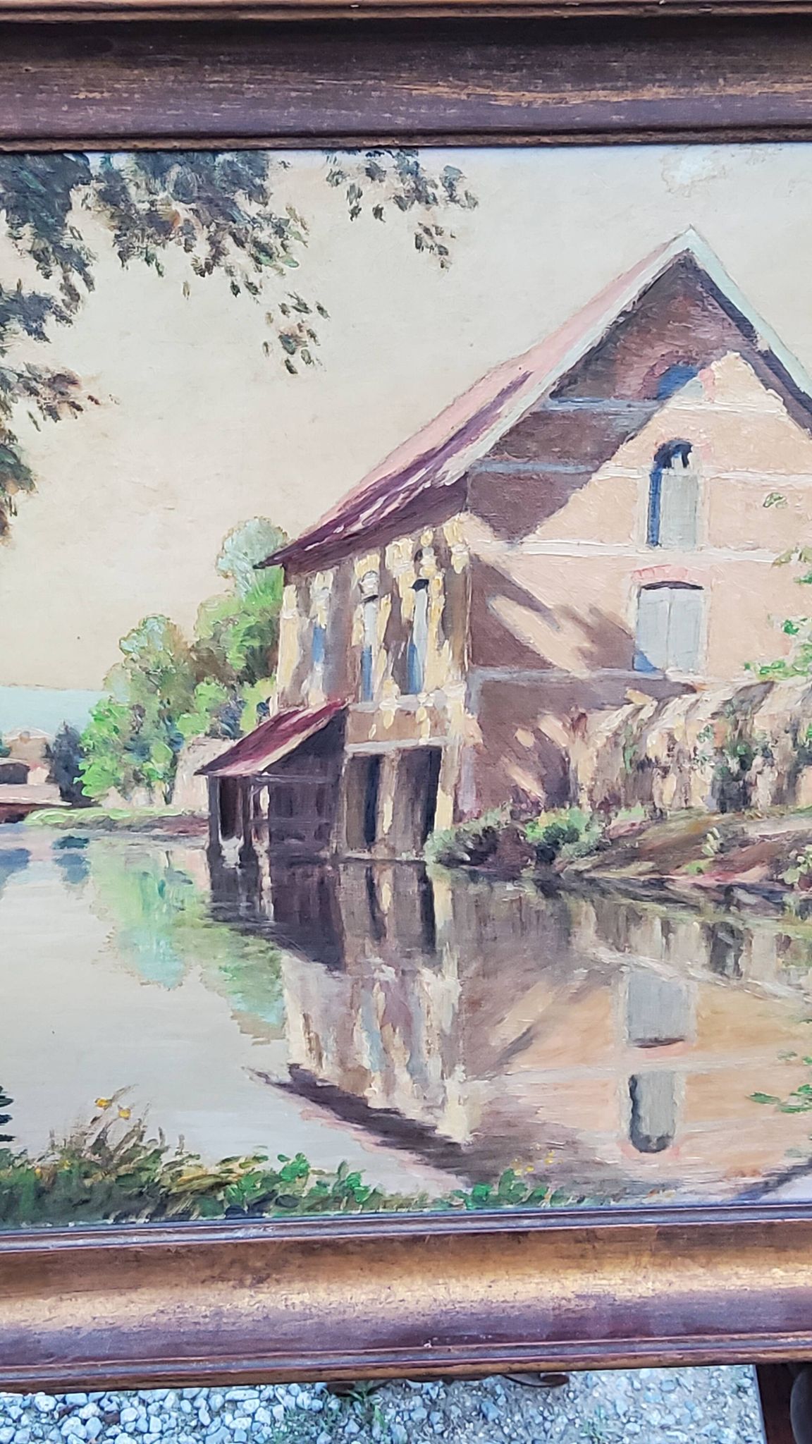 Oil on landscape panel Étampes May 1929 CLAUDE MIRBEL