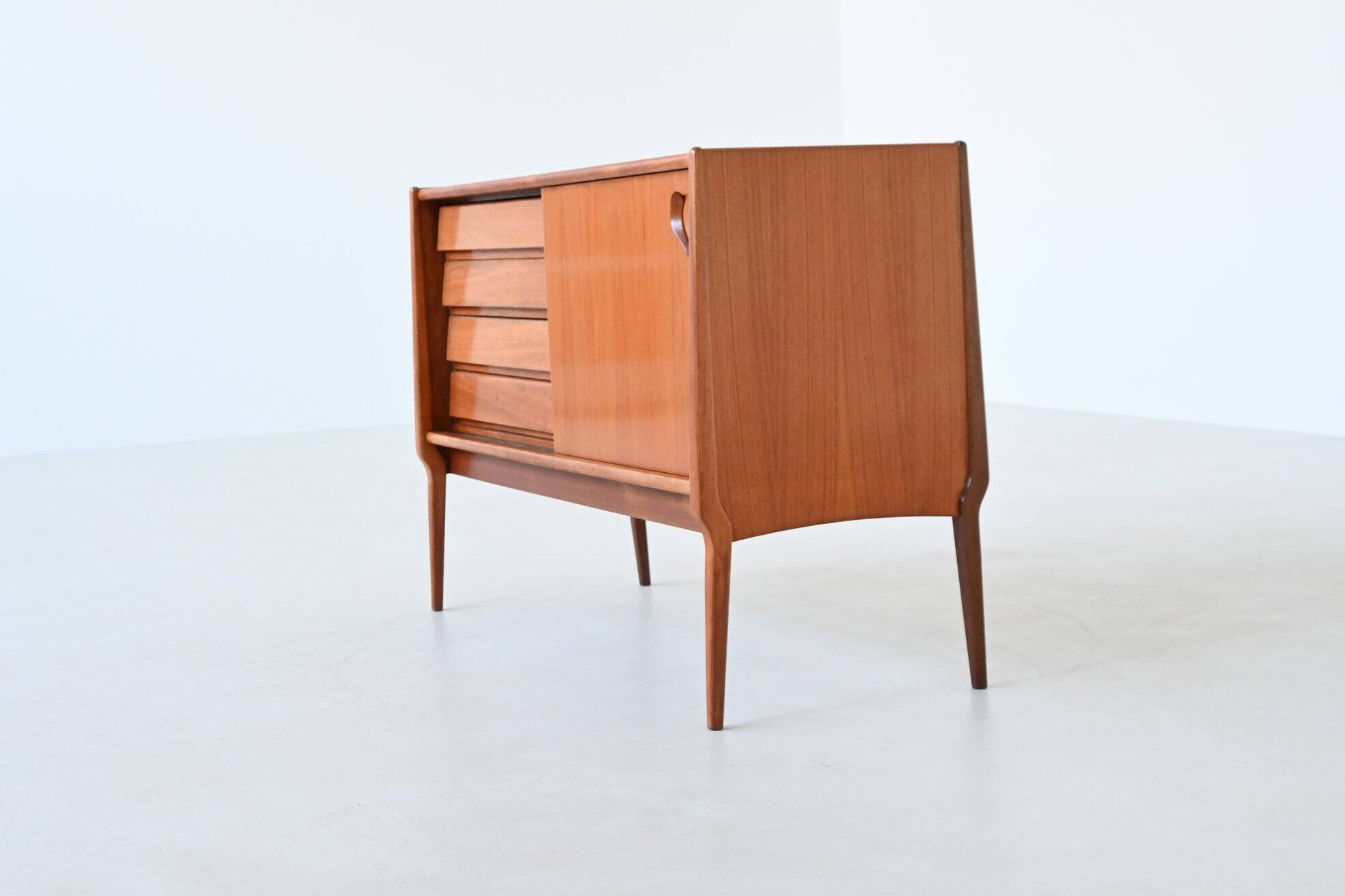 Bosteels Meubelen unique small sideboard in walnut Belgium 1970