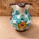 Antique cerart monaco ceramic pitcher chiseled flower decor 70's vintage