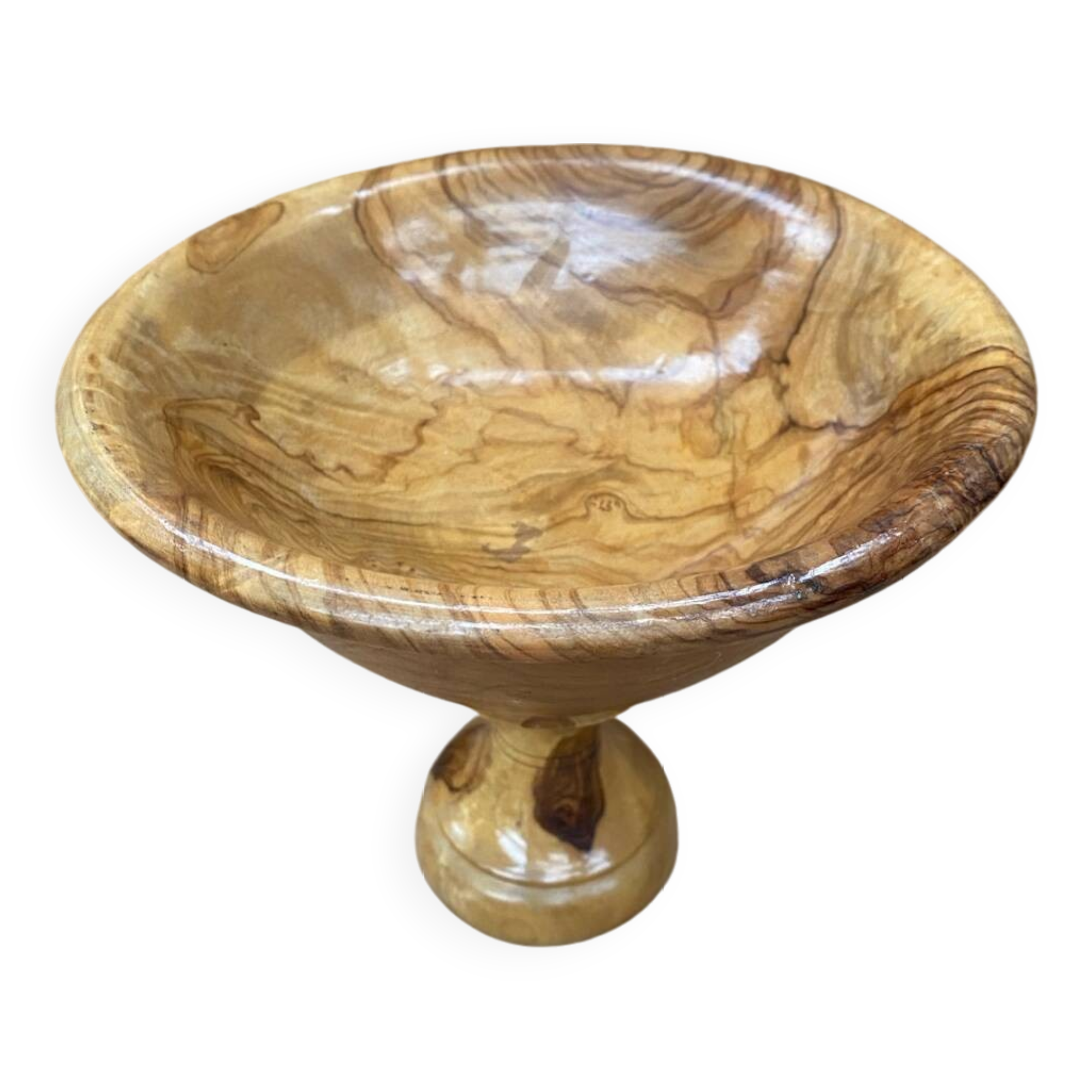 Antique Vintage Turned Wood Centerpiece Cup