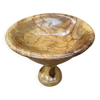 Ancienne Coupe Centre De Table Bois Tourné Vintage