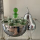 Vintage pear liqueur service in silver metal 70s