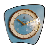 Vintage formica clock silent wall clock "DAM Electric Blue"