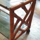 Bamboo coffee table on casters