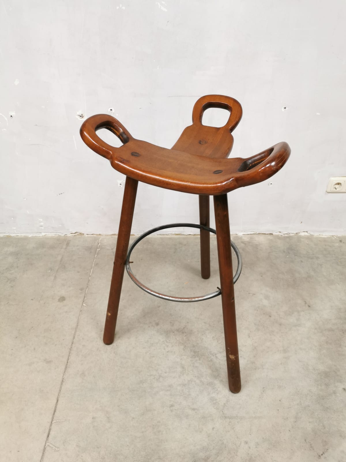Midcentury design Brutalist Spanish barstool