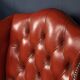 Stylish 20thc pair of english leather wing back armchairs c.1970