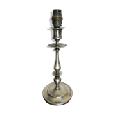 Pied de lampe en métal argenté