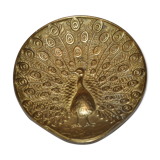 Brass pocket with peacock decoration
