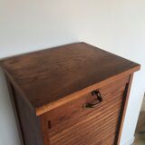 Vintage curtain binder in solid brown oak year 50