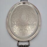 Antique silver metal tray