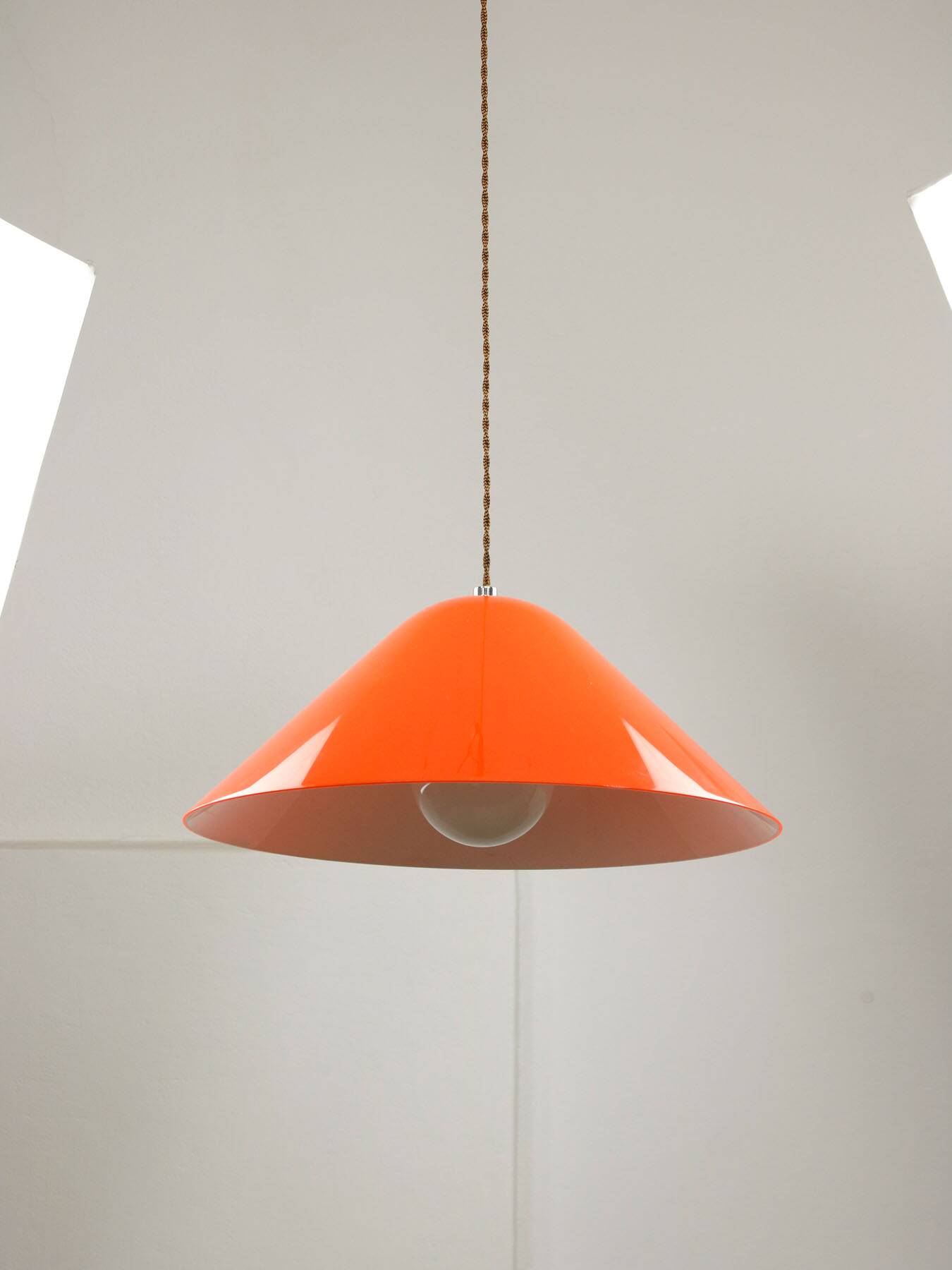 Mid-Century Orange Pendant Lamp from Guzzini, 1960s