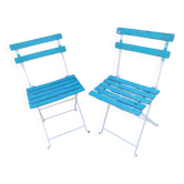 Chaises de jardin en bois et fer forgé