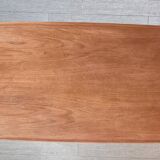 Danish 1960s teak coffee table with slatted shelf.