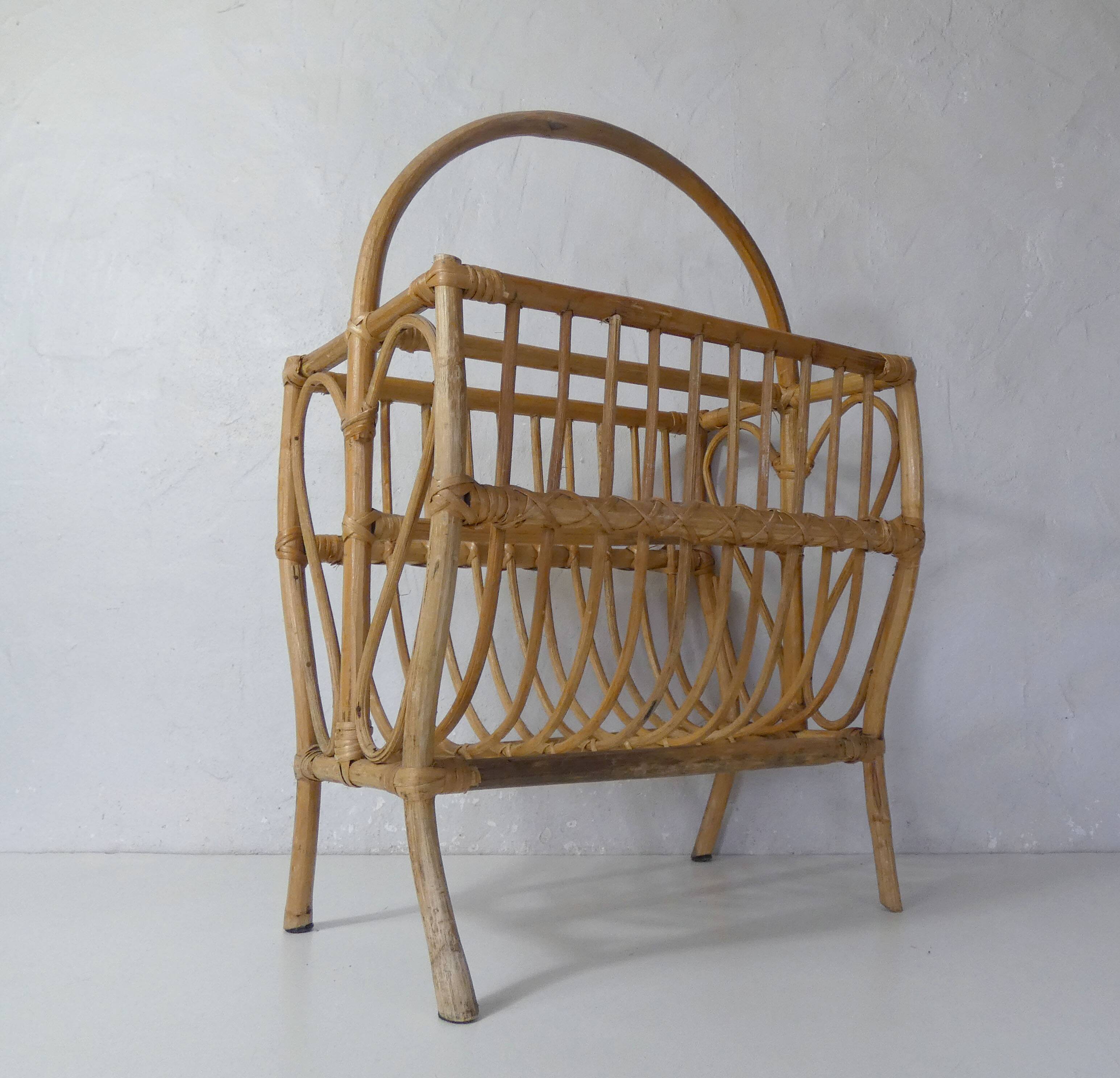 rattan magazine holder