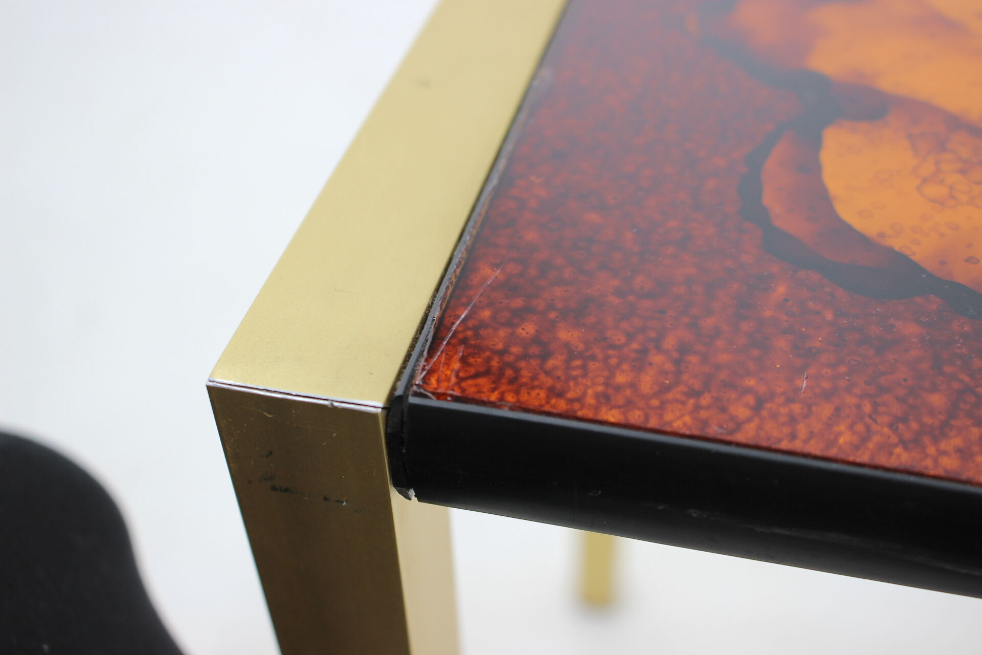 1960s italian brass and glass side table