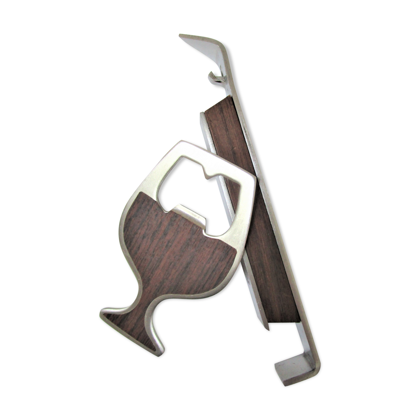 Two bottle opener rosewood steel vintage design