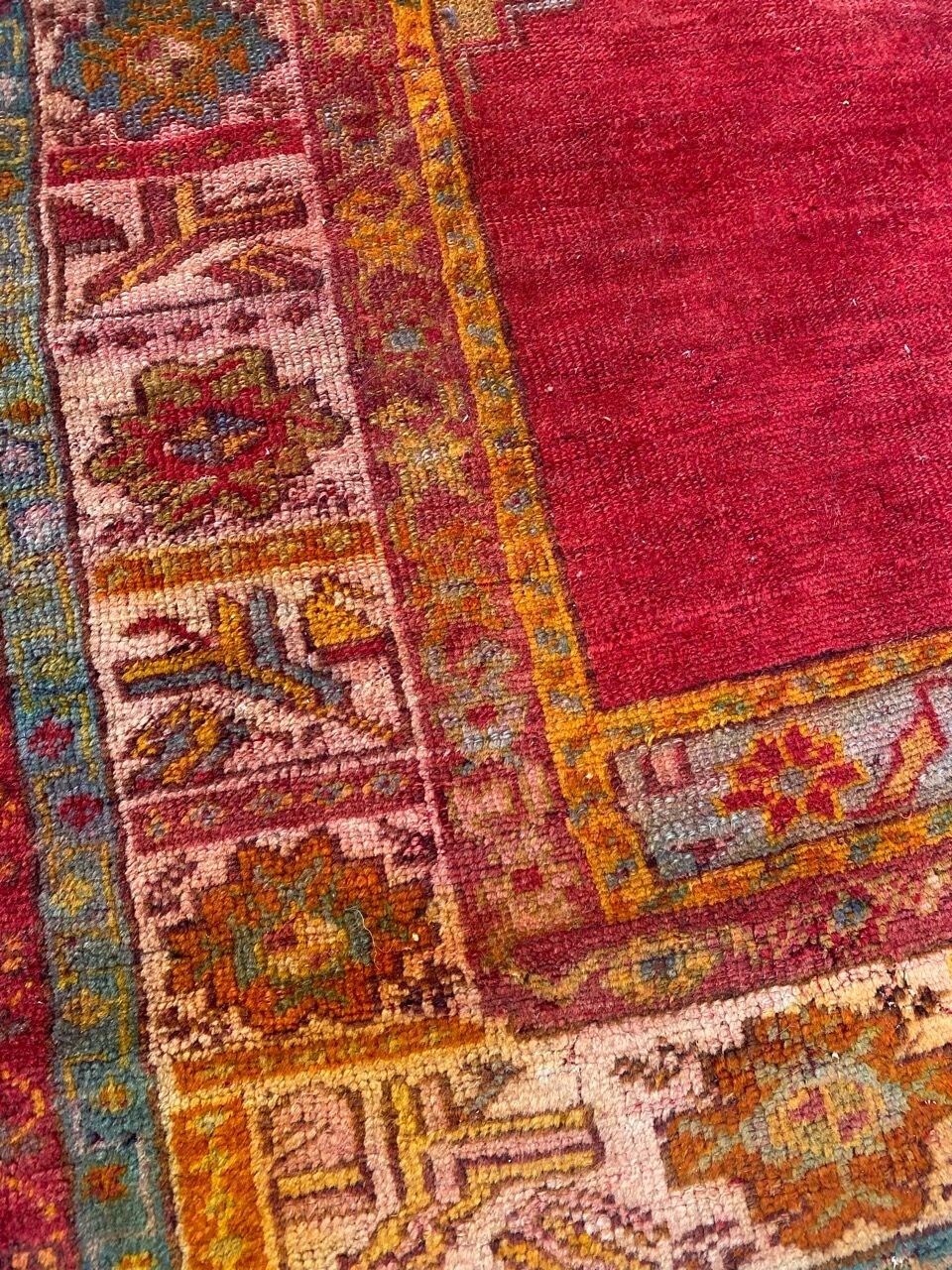 Old Turkish carpet Anatolia handmade 105x135 cm