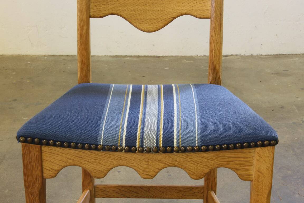 Chaises de salle à manger en chêne brutaliste danois des années 1960 dans le style de Kjærnulf