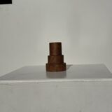Pyramidal circular teak monoxyle candlestick H7 D5
