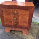 art deco 3-drawer bedside