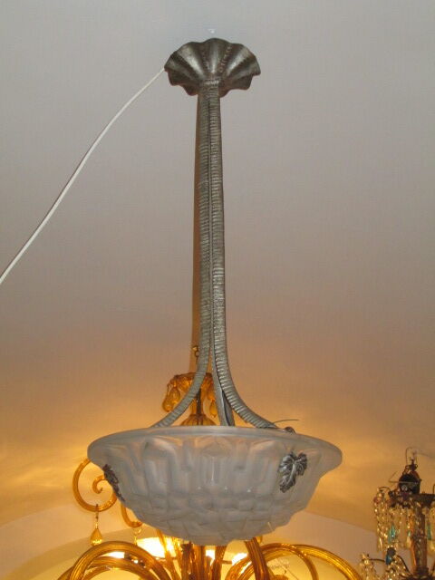 Lampadario vetro opalino