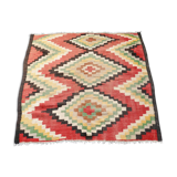 Reversible mid century kilim wool rug 93x115cm