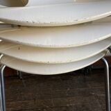 Set of 4 chairs series 7 Jacobsen Fritz hansen 1969 Denmark white