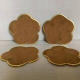 Four mother-of-pearl flower coasters