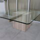 70s travertine and brass coffee table