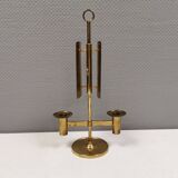 Danish double candle holder in solid brass 1960-70s.
