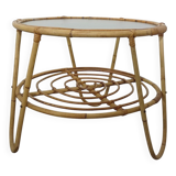 Italian Bamboo & Glass Coffee Table, 1950s
