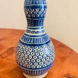 Small vase / ancient blue ceramic soliflore from Nabeul (Tunisia)