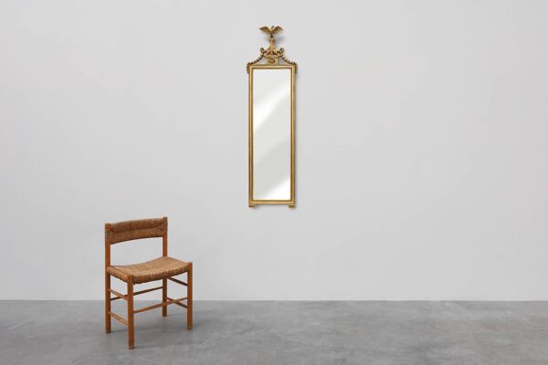 Miroir de style Empire en bois doré du XXe siècle