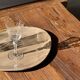 Grand vide poche ou plat en bois pétrifié ovale beige D36x28 -3783