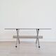 Table design basse chrome et verre années 70
