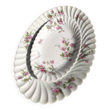 Hollow oval dish and 2 Haviland porcelain bowls, Sylvie model