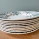 Lot de 9 assiettes plates Terre de Fer modèle « Campanule » St Amand et Hamage