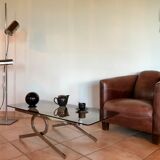 Coffee table 70s glass and chrome