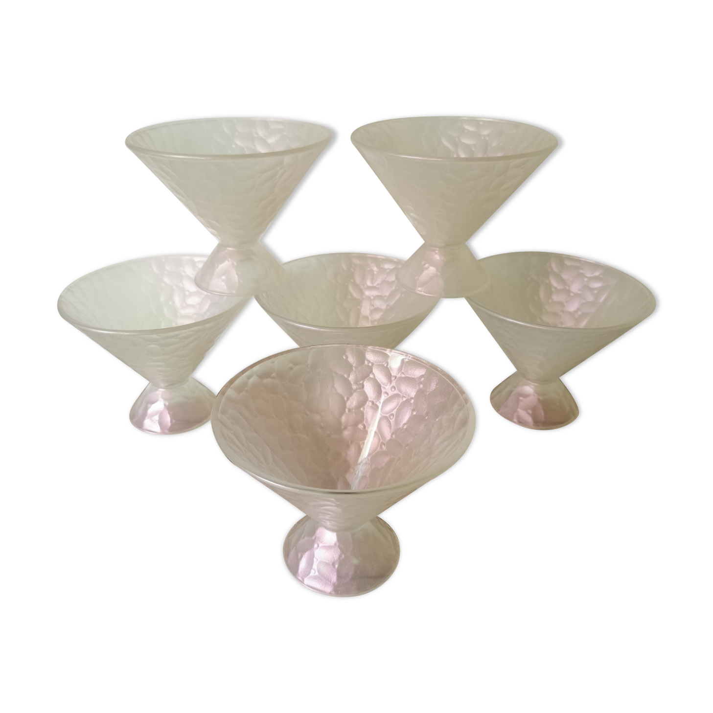 Coupes à glace fruits verre irisé