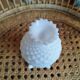Bonbonnière, pineapple sugar bowl in white opaline.