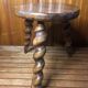 Charles Dudouyt style tripod milking stool vintage twisted wood #a583